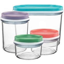 Southern Homewares SH-10223 Nestable Stackable Storage Containers Set of Four Perfect Pantry Organizer Solution Plastic Food Bins, One Size, Multicolor