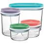 Southern Homewares SH-10223 Nestable Stackable Storage Containers Set of Four Perfect Pantry Organizer Solution Plastic Food Bins, One Size, Multicolor
