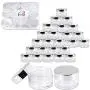 Beauticom 20g/20ml USA Acryl Runden Klare Glasbehälter mit Deckeln für Lippenbalsam, Cremes, Make-up, Kosmetik, Proben, Salben (48 Stück Behälter + Silberdeckel)