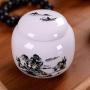 ETERLY Mini Tea tin,Ceramic Moisture-Proof Tea Storage Jars Tea Caddy for Spices Candy Coffee Cookie Nuts-D 8x8cm(3x3inch) (Color : F, Size : 8x8cm(3x3inch))