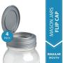 reCAP Mason Jars Lid FLIP Cap, Regular Mouth, Silver ? 4 Pack ? BPA-Free, American Made Ball Mason Jar Lids for Preparing, Serving and Storage, Spill Proof and Made with Safe, No-Break Materials