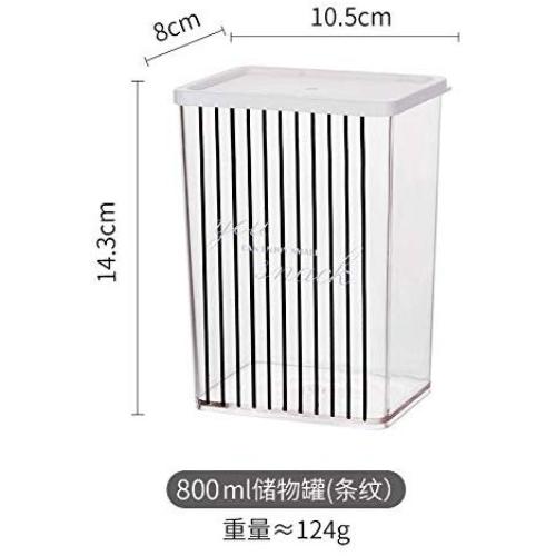 storage jar Grain container Food container Storage Box，Modern housewife transparent plastic sealed cans household food miscellaneous grains tea kitchen creative storage box, stripes