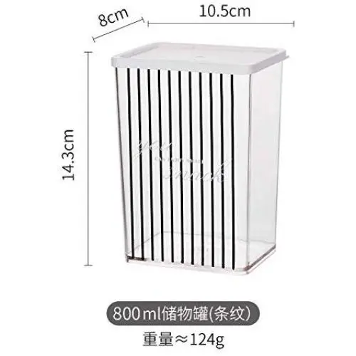 storage jar Grain container Food container Storage Box，Modern housewife transparent plastic sealed cans household food miscellaneous grains tea kitchen creative storage box, stripes