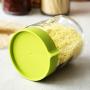 TOPBATHY Food Storage Containers with Lids Transparent Empty Glass Jars for Tea Coffee Spice Candy