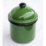 DanDiBo Storage tin 501Z Tin 15 cm enamelled Vintage Cottage Style Flour tin Enamel Tea jar Coffee jar (green)