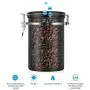 Dampfschließbarer Kaffeebehälter, Großer, luftdichter Edelstahl-Kaffeebehälter für ganze Bohnen/gemahlenen Kaffee (Schwarz 1,8L)
