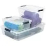 Rubbermaid Cleverstore Klarsicht 41 QT Pack mit 6 Stapelbaren Kunststoffbehältern mit Robustverschlüssen und Klarsichtdeckeln