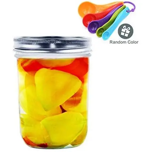 16OZ Mason Jar, Hanamichi Ball Mason Jar Quilted Jelly Jars mit Deckeln, Für Einmachen – Gefrieren – Konservieren – Getränke & Glasdekoration – Mikrowellengeeignet & Geschirrspülergeeignet