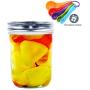 16OZ Mason Jar, Hanamichi Ball Mason Jar Quilted Jelly Jars with lids, For Canning - Freezing - Preserving - Beverages & Jar Decor - Microwave & Dishwasher Safe