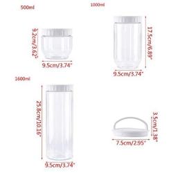 Kitchen Transparent Food Storage Container with Lids Sealing Pot Cereal Grain bean Rice Sealed Plastic Milk Powder Jar,H