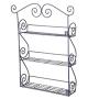 Coortical 3-Tier Spice Rack Spice Jars Bottle Holder Storage Organizer Shelf for Kitchen Scroll Wall Mounted, Pantry, Cabinet, Counter top Free Standing Rack- Black