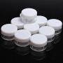 Plastic Transpatent 15g Sample Empty Container Jars Round Pot White Screw Cap Lid Small Tiny Bottle for Cosmetic Make Up Eye Shadow Nails Powder Gems Jewelry 15ml (25pcs)