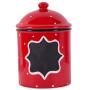 Wood & Style Premium Ceramic RED Canister Medium Poka Dot Meduim Storage