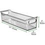 mDesign Slim Plastic Kitchen Pantry Cabinet, Refrigerator or Freezer Food Storage Bin with Handles - Organizer for Fruit, Yogurt, Snacks, Pasta - BPA Free, 14" Long, 2 Pack - Smoke Gray