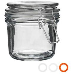 Argon Tableware Glass Storage Jar with Airtight Clip Lid - 350ml - Clear Seal