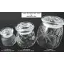 IncisoArt Hand Etched Vibe Storage Jar Sandblasted (Sand Carved) Glass Handmade USA Custom (4.5 Ounce (133ml), Sun Moon Shooting Stars Planets)
