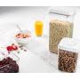 BREVER 5-PC AirTight Push Pop Food Storage Container Set Value Pack - Cereal, Flour, Sugar, Pasta, Rice - 100% BPA FREE, 5 Yr Warranty
