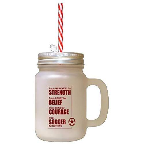 Maroon Trade Weakness Strength Doubt Belief Trade Fear For Frosted Glass Mason Jar With Straw