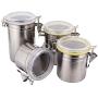 Radish Stars Sealed Leak-Proof Food Storage Container Stainless Steel Container Set of 4 Jar Sets for Food Preservation & Space Saving in Home, Office, Camping, Traveling - Diameter in 3.9 inch