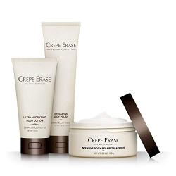 Crepe Erase – Starter Daily 3 Piece Kit – Intensive Body Repair Treatment – Exfoliating Body Polish – Ultra Hydrating Body Lotion – TruFirm Complex