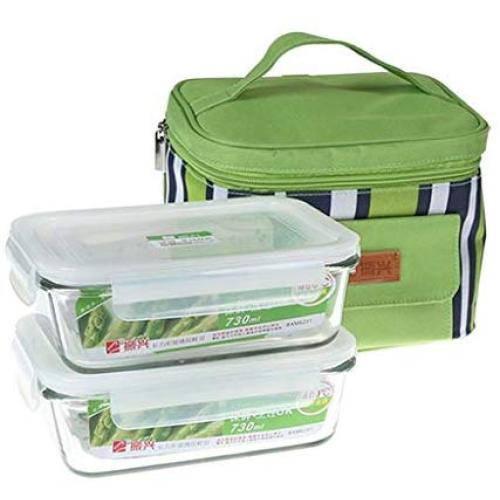 Kitchen Food Storage Jar Airtight Food Storage Glass Crisper Set Microwave Oven Portable Lunch Box   Heat-resistant Glass Lunch Boxes moisture-proof multi-purpose