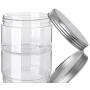 200 ml plastic jar with Bamboo lid ,Refillable Wide-Mouth Plastic Slime Storage Containers for Beauty Products,Kitchen & Household Storage - BPA Free