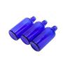 2PCS 100ml/3.4oz Empty Refillable Blue Glass Essential Oil Dropper Bottles With Glass Pipette White Rubber Head Cosmetic Container Jar Pot Holder for Aromatherapy Oils Elite Fluid