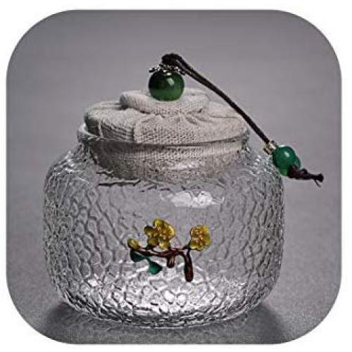 Tea Storage Jar Transparent Glass Seal Cans Chinese Teaware Coffee Beans Nut Canister Gift,A