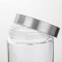 Glass Storage Jars with Stainless Steel Lids For The Kitchen,Set of 6,44 oz