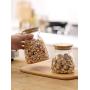Yl Ly Bamboo Cover Transparent Glass Sealing Jar Kitchen Glass Bottle Snack Jar Food Candy Nut Jar Glass Jar Large 1000Ml