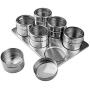 Chonshop 6 pcs magnetic spice jars tin stainless steel storage container kitchen stainless steel magnetic spice jars + stainless trestle rack