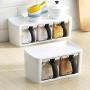 Nordic Style Spice Rack Stackable Storage Seasoning Boxes Spice Jars With Handle Spoon Kitchen Storage Container for Herb Spice,B