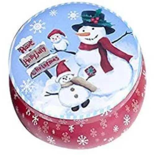 Amosfun Christmas Cookie Box Jar Candy Storage Containers Christmas Bisucits Tin Can for Christmas New Year Party Favors (Random Style)