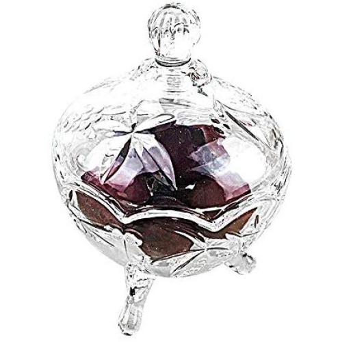 YL LY Fruit Bowl Transparent Crystal Glass With Lid Dessert Bowl European Small Luxury Sugar Dessert Bowl Candy Jar
