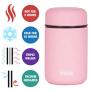 MIRA Lunch, Food Jar | Vacuum Insulated Stainless Steel Lunch Thermos | 13.5 oz | Rose Pink