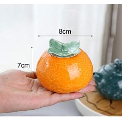 KUKI Cute Orange Shape Ceramic Portable Travel Tea Seal Canister Jar Storage/Tea Containers/Tea Pot/Tea Candy/Coffee Bean Storage/Business Wedding Gifts (one pcs)