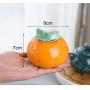 KUKI Cute Orange Shape Ceramic Portable Travel Tea Seal Canister Jar Storage/Tea Containers/Tea Pot/Tea Candy/Coffee Bean Storage/Business Wedding Gifts (one pcs)