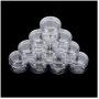 XTKID Mini Cosmetic Empty Jar Pot Eyeshadow Makeup Face Cream Container Plastic Nail Art Cosmetic Round Travel Bottle Set- 10 Pcs (Color : Pink)