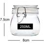 Kitchen Glass Jars,Gosear 4 PCS 250ml Round Clear Glass Kitchen Storage Canister Jars + 36 PCS Chalkboard Labels Stickers for Home Kitchen Snack Foods Sauces Arts Crafts Projects Decoration