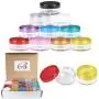 Beauticom 40 Stück 5G/5mL Leere Klarsichtbehälter mit Farbdeckeln für Pulver, Make-up, Creme, Lotion, Lippenbalsam/Gloss, Kosmetikproben