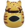 Ebros Ceramic Feline Orange Tabby Fat Cat With Giant Fish Belly Cookie Jar 7.25&quotTall Decorative Kitchen Accessory Figurine As Decor of Cats Kittens or Kitty