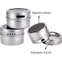 12 pcs/set Clear Lid Magnetic Spice Tin Jar Stainless Steel Spice Sauce Storage Container Jars Kitchen Condiment Holder Houseware