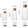 Fivtyily Transparent Glass Jar with Cork Tightness Food Storage Canister for Milk Nuts Cereals (S)