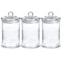 23 Ounce Glass Apothecary Jars D3.5&quotXH7" Bathroom Storage Organizer Canisters Set of 3