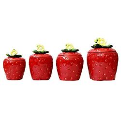 3-D Strawberry 4-piece Canisters Set, 83501