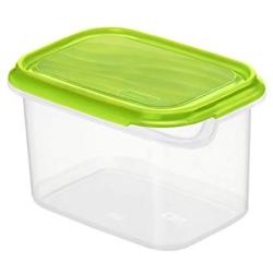 Rotho &quotRondo Fridge Storage Container Square High, Apple Green/Transparent, 1 Litre
