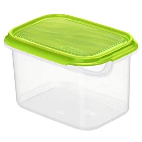 Rotho &quotRondo Fridge Storage Container Square High, Apple Green/Transparent, 1 Litre