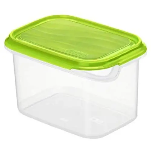 Rotho Rondo Kühlfach Behälter, Quader, Apfelgrün/Transparent, 1 Liter