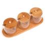 LQQGXLCondiment bottle, jar condiment storage box Spice jar glass cruet food storage container sugar and salt set with lid spice jar