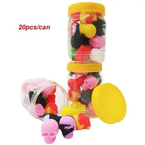 Silikonschalen 20er Pack, 3ml Schädel-förmige Behälter, Bunt, für Konzentrate, Wachs, Öl, Dabbing-Behälter (50 Stück)